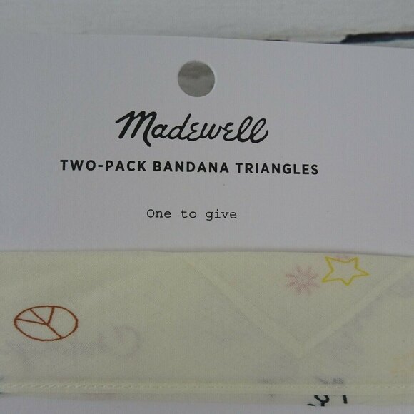Madewell Triangle 2-Pack Bandanas Scarves Boho Star Peace Floral Warm Umber NEW - Picture 6 of 10